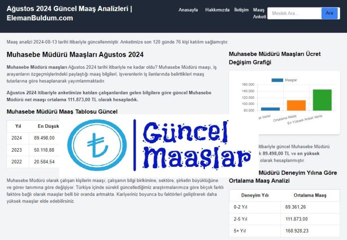 Güncel Maaş Analizleri ve Mesleklere Göre Maaş Arama Motoru Açıldı